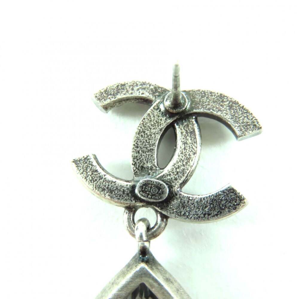 CHANEL Authentic Silver Logo Earrings - Picture 7 of 7